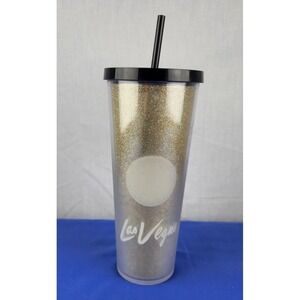 Starbucks Las Vegas Cold Cup You Are Here City Series Gold Glitter Sparkle 24oz